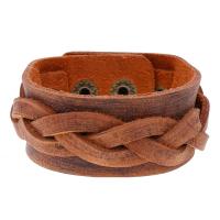 Faux cuir bracelet, avec fer, Rond, bijoux de mode & pour homme, plus de couleurs à choisir, 27mm, Vendu par 8.66 pouce brin