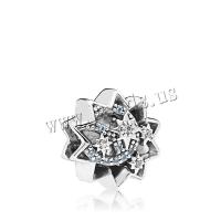 Zinc Alloy Europæiske store hulperler, Flower, Salve, du kan DIY & med rhinestone, metallisk farve forgyldt, 14x14mm, 20pc'er/Lot, Solgt af Lot