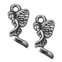 Ciondoli in lega di zinco, lega in zinco, Puffi, gioielli di moda & Annerire, argento, assenza di nichel,piombo&cadmio, 6.5x14.5x2.5mm, Foro:Appross. 1.5mm, 100PC/lotto, Venduto da lotto