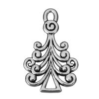 Zinc Alloy Pendler, Tree, mode smykker & sværte, sølv, nikkel, bly & cadmium fri, 14x23.5x2.5mm, Hole:Ca. 1.5x2.5mm, 100pc'er/Lot, Solgt af Lot