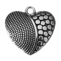 Ciondoli a cuore in lega di zinco, lega in zinco, gioielli di moda & Annerire, argento, assenza di nichel,piombo&cadmio, 20x20x3.5mm, Foro:Appross. 2.5mm, 100PC/lotto, Venduto da lotto