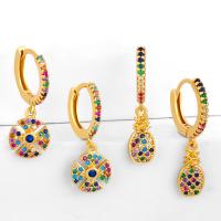 Pendientes de Gota en Latón, cúbica circonia, con metal, para mujer, más colores para la opción, Vendido por Par