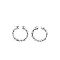 laiton Clip boucle d’oreille, Placage, bijoux de mode & pour femme, plus de couleurs à choisir, protéger l'environnement, sans nickel, plomb et cadmium, 12.50mm, 2pairescouple/lot, Vendu par lot