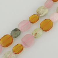 Perles Quartz teint naturel, Cristal arc-en-ciel, couleurs mélangées, 20-26x15-20x7-8mm, Trou:Environ 1mm, Environ 18PC/brin, Vendu par Environ 16 pouce brin