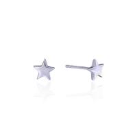 Sterling Silver Smycken Örhänge, 925 sterling silver, Star, silver pläterad, med plast earnut & för kvinna, 6.30x5.80mm, Säljs av Par