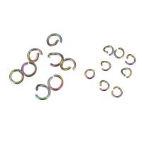 Edelstahl offene Ringe, plattiert, Modeschmuck & verschiedene Größen vorhanden, Bohrung:ca. 2mm, 100PCs/Menge, verkauft von Menge