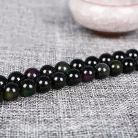 Obsidian Bead, Rund, polerad, olika storlek för val, flerfärgad, Såld Per Ca 15 inch Strand