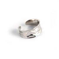 Sterling Silver smycken finger ring, 925 sterling silver, platinerade, justerbar & för kvinna, 8.80mm, Storlek:6-7, Säljs av PC