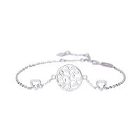 Sterling Zilver Armbanden, 925 sterling zilver, Tree of Life, geplatineerd, ovale keten & voor vrouw & hol, 20x14.80mm, Per verkocht Ca 8.85 inch Strand