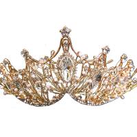 Tiaras, Cinko lydinys, Karūna, padengtą, Bižuterijos & moters & su Kalnų krištolas, daugiau spalvų pasirinkimas, nikelio, švino ir kadmio nemokamai, 130x90mm, Pardavė PC