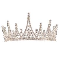 Tiaras, liga de zinco, banhado, para mulher & com strass, níquel, chumbo e cádmio livre, 150x70mm, vendido por PC