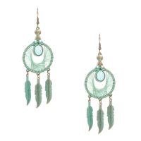 Boucles d'oreilles en alliage de zinc, avec turquoise, Placage, trois pièces & bijoux de mode & pour femme, protéger l'environnement, sans nickel, plomb et cadmium, 100x30mm, Vendu par fixé