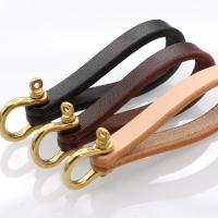 Sleutelhanger, PU, met Messing, gold plated, DIY, meer kleuren voor de keuze, 90x10x3.5mm,8x25x19mm, Verkocht door PC