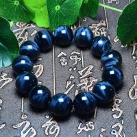 Natural Tiger Eye pulseiras, olho de tigre, Roda, diferentes graus para a escolha & tamanho diferente para a escolha, azul, vendido para Aprox 6.9 inchaltura Strand