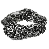 Stainless Steel smycken Armband, ROSTFRITT STÅL, för människan & svärta, 12.50mm, Såld Per Ca 24 inch Strand