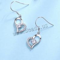 925 Boucles d’oreilles Sterling Silver Drop & Dangle, Argent sterling 925, bijoux de mode & pour femme & avec zircone cubique, blanc, 32x13mm, Vendu par paire