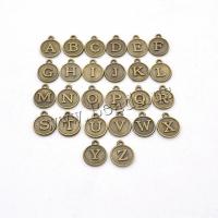 Cink ötvözet Alphabet Medálok, betűk a-tól z-ig & egynemű, több színt a választás, 15*12mm, 4készletek/Lot, Által értékesített Lot