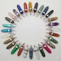 Gemstone Pendants Jewelry platinum color plated Approx 1mm Sold By PC