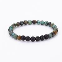 Gemstone Bracciali, lava, with Pietra naturale & Amazzonite & turchese, unisex, nessuno, 180x6mm, 2PC/lotto, Venduto da lotto