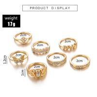 Zinc Alloy Ring Set finger ring plated fashion jewelry & for woman & with rhinestone nickel lead & cadmium free Sold By Set