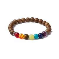 Gemstone Bracciali, Pietra naturale, with Pollo Wingwood & lega in zinco, unisex, multi-colore, 200x8mm, 2PC/lotto, Venduto da lotto