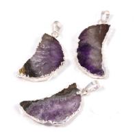 Amethyst Anhänger, Mond, plattiert, unisex, keine, 28x20mm-35x24mm, verkauft von PC