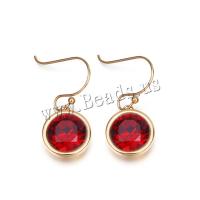 Boucle d'oreille goutte inox, acier inoxydable, Placage, bijoux de mode & pavé de micro zircon & pour femme, plus de couleurs à choisir, 13mm, Vendu par paire