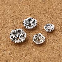 925 Sterling Silver Χάντρα Cap, 925 ασημένιο ασήμι, Lotus, αντίκες χρώμα επάργυρα, DIY & διαφορετικό μέγεθος για την επιλογή, Sold Με PC