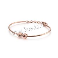 Rustfrit stål Bangle, Stainless Steel, Number 8, forgyldt, Micro Pave cubic zirconia & for kvinde, flere farver til valg, 2mm, Indvendig diameter:Ca. 62x50mm, Solgt af PC