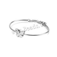 Braccialetto dell'acciaio inossidabile, acciaio inox, Farfalla, placcato, per la donna & con strass, nessuno, 11mm, Diametro interno:Appross. 60mm, Venduto da PC