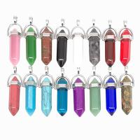 Quartz Gemstone Pendants with Zinc Alloy fashion jewelry & DIY Sold By Bag