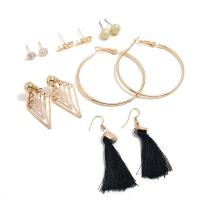 Zinc Alloy Oorbel Set, gold plated, 6 stuks & voor vrouw, nikkel, lood en cadmium vrij, Verkocht door Stel