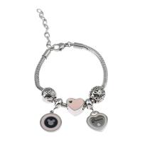 European Bracelet Stainless Steel enamel pink nickel lead & cadmium free Sold Per Approx 7.5 Inch Strand