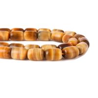 Tiger Eye perle, Drum, možete DIY & različite veličine za izbor, Prodano Per Približno 15.4 inčni Strand