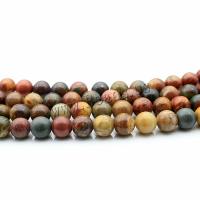 Jasper Picasso Bead, Runde, poleret, du kan DIY & forskellig størrelse for valg, blandede farver, Solgt Per Ca. 15 inch Strand