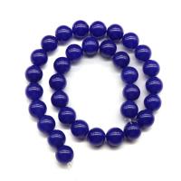 Blauw chalcedoon Kraal, Ronde, gepolijst, DIY & verschillende grootte voor keus, saffier, Per verkocht Ca 15.7 inch Strand