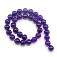 Purple Chalcedon Korálek, Kolo, lesklý, DIY & různé velikosti pro výběr, nachový, Prodáno za Cca 15.7 inch Strand