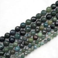 Přírodní Moss Achát Korálky, Moss Agate, uglađen, možete DIY & različite veličine za izbor, Prodano Per Približno 15.7 inčni Strand