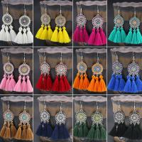 Fashion Fringe Earrings Zinc Alloy Dream Catcher enamel & with rhinestone nickel lead & cadmium free Sold By Pair