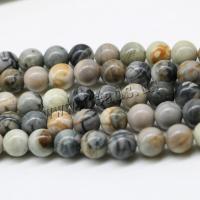 Jasper Picasso Bead, Runde, poleret, du kan DIY & forskellig størrelse for valg, blandede farver, Solgt Per Ca. 15 inch Strand