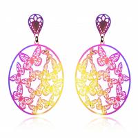 Stainless Steel Drop Earring plated for woman multi-colored Sold By Pair