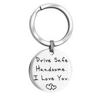 Stainless Steel chiave del catenaccio, acciaio inox, unisex & con modello lettera & smalto, colore originale, 25mm, Venduto da PC