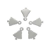 Edelstahl Schmuck Anhänger, 304 Edelstahl, Baum, originale Farbe, 14x10x0.80mm, Bohrung:ca. 1mm, 100PCs/Tasche, verkauft von Tasche