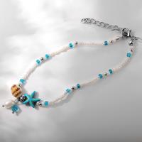 Zink legering enkelbanden, Plastic, met Schelp, mode sieraden & voor vrouw, Per verkocht 11.02 inch Strand