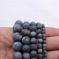 Perles en labradorite, Rond, normes différentes pour le choix & givré, noire, Vendu par brin