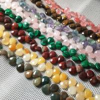 Mješoviti Gemstone perle, Dragi kamen, Suza, prirodni & možete DIY & različiti materijali za izbor & faceted, više boja za izbor, 10x12x5mm, 30računala/Strand, Prodano Per Približno 7.9 inčni Strand