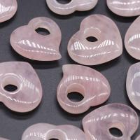 Rose Quartz Κρεμαστό κόσμημα, Καρδιά, γυαλισμένο, DIY & διαφορετικά στυλ για την επιλογή, ροζ, Sold Με PC