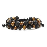 Tiger Eye Armbånd, med Lava, mode smykker & Unisex, flere farver til valg, 8MM, Solgt af PC