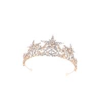 Tiaraer, Zinc Alloy, Crown, forgyldt, til brude & med rhinestone, flere farver til valg, 150*80mm, Solgt af PC