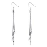 Fashion Fringe Boucles d'oreilles, laiton, Placage, bijoux de mode & pour femme, protéger l'environnement, sans nickel, plomb et cadmium, 90mm, Vendu par paire